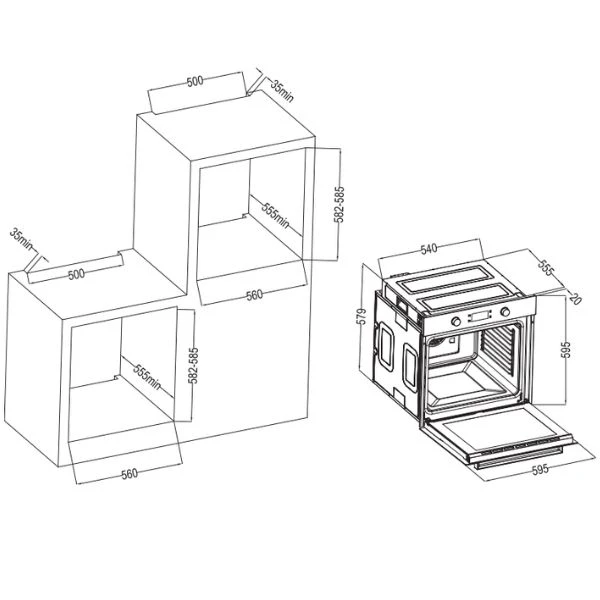 Lò nướng âm tủ 11 chức năng Made in Malaysia FS0V7210B